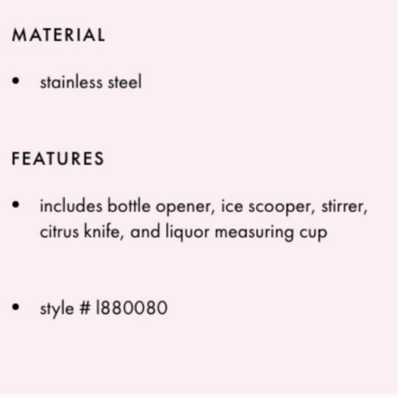 kate spade malmo 5 piece silver bar set new in box - Picture 2 of 4